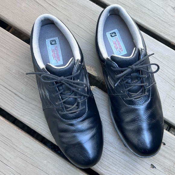 FootJoy Summer Series Black Grey Leather Golf Shoes 98846 | Ladies Size 8.5 - Picture 2 of 13